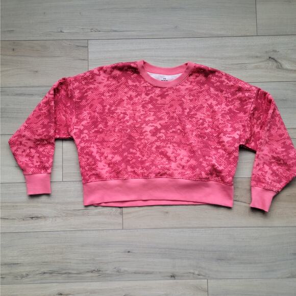 Under Armour Rival Fleece Camo Crew Pull-over Crop Boxy Sweatshirt Women Sz S - Picture 8 of 11